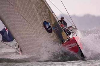 Emirates Team New Zealand in the Louis Vuitton Trophy Auckland regatta